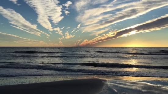 Beach, Sky, Sunset, Ocean, Sea, Water