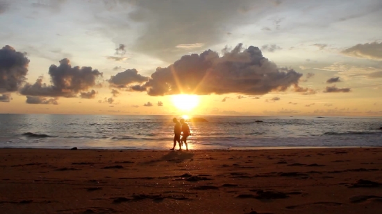 Beach, Sun, Star, Sunset, Ocean, Sea