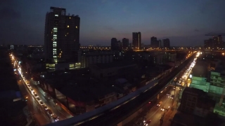 Business District, City, Skyline, Night, Cityscape, Urban