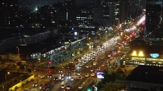 Business District, Night, City, Urban, Cityscape, Skyline