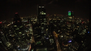 Business District, Skyscraper, City, Skyline, Night, Urban