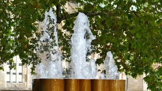 Fountain, Structure, Tree, Waterfall, Water, River