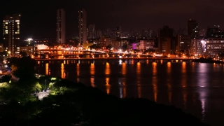 Night, Pier, Support, City, Waterfront, River