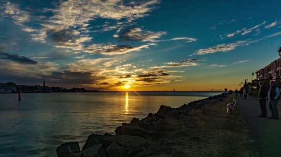 Ocean, Sun, Sunset, Beach, Sea, Shore