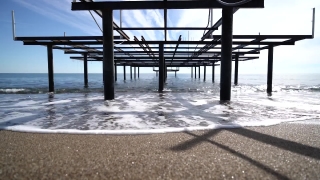 Pier, Support, Device, Ocean, Beach, Sea