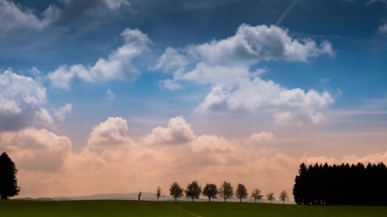 Sky, Atmosphere, Field, Grass, Landscape, Meadow