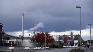 Sky, Flagpole, City, Factory, Building, Staff