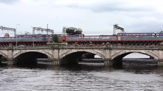 Steel Arch Bridge, Bridge, Structure, River, Pier, City