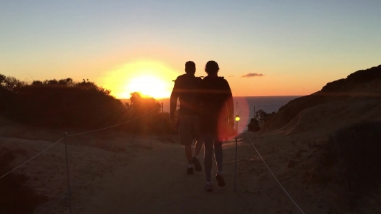 Sunset, Silhouette, Sky, Beach, Lighting, Sun