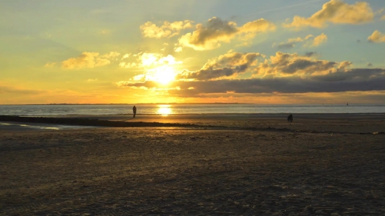 Sunset, Sun, Ocean, Sky, Beach, Sea
