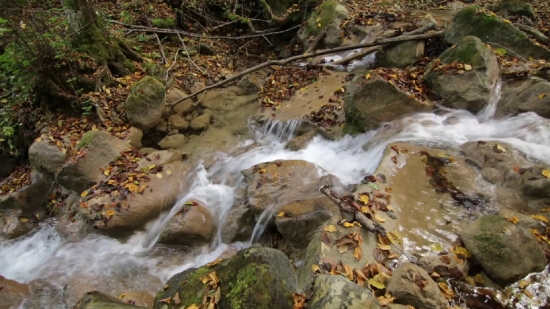 Waterfall, River, Stream, Ice, Rock, Water