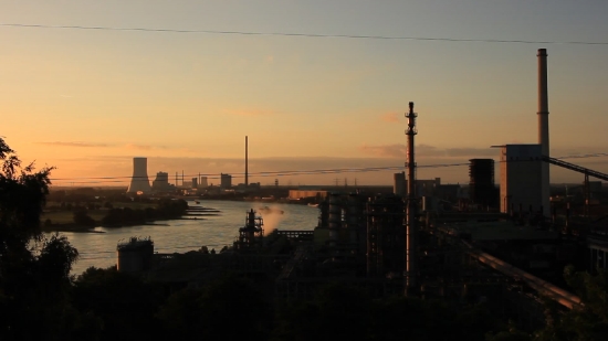 Waterfront, City, Sky, Sunset, Water, Tower